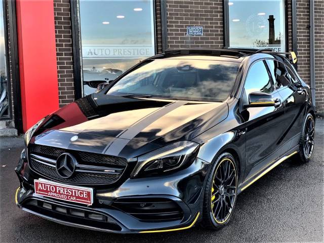 Mercedes-Benz A Class 2.0 A45 4Matic Yellow Night Edition 5dr Auto RARE LIMITED EDITION Hatchback Petrol Black