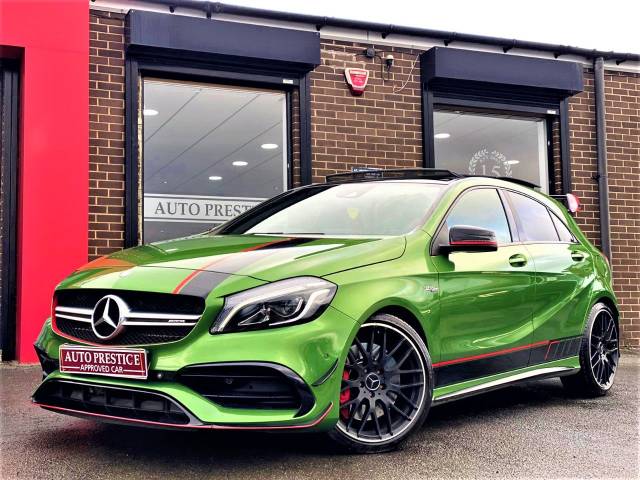 Mercedes-Benz A Class 2.0 A45 4Matic Premium 5dr Auto RARE ELBAITE GREEN HUGE SPEC FACELIFT MODEL 2016 Hatchback Petrol Green