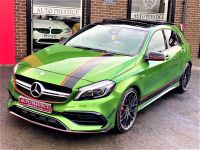 Mercedes-Benz A Class 2.0 A45 4Matic Premium 5dr Auto RARE ELBAITE GREEN HUGE SPEC FACELIFT MODEL 2016 Hatchback Petrol Green