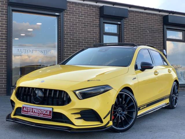 2019 Mercedes-Benz A Class 2.0 A35 4Matic Premium Plus 5dr Auto HUGE SPEC SUNFLOWER YELLOW BLACK PACKAGE EDITION 1 DECALS AS NEW