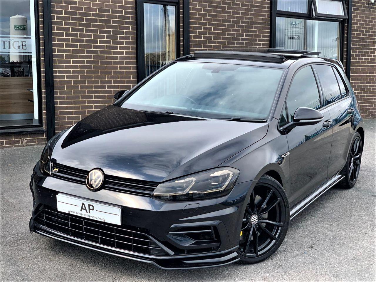 Volkswagen Golf 2.0 R TSI DSG BLACK 5 DOOR WITH PAN ROOF PRETORIA ALLOY PACKAGE VW WARRANTY AMBIENT LIGHTING Hatchback Petrol Black at Autoprestige Bradford