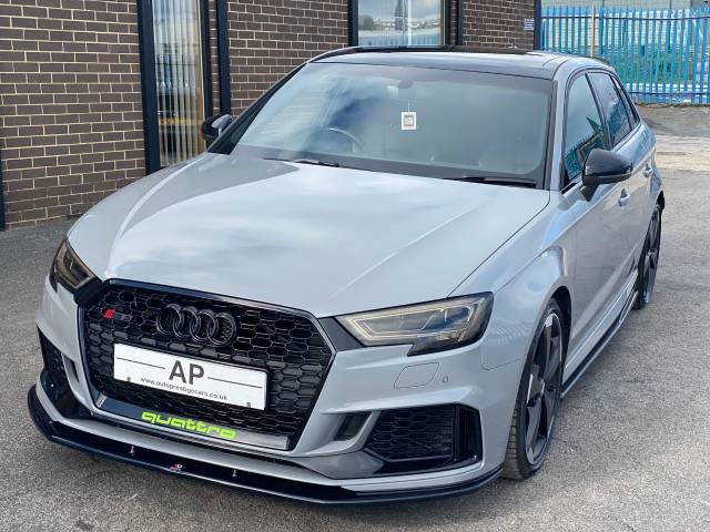 Audi RS3 2.5 RS 3 TFSI 400 Quattro 5dr S Tronic STAGE II INFINIT 540 NARDO GREY PAN ROOF BLACK PACK AERO PACK Hatchback Petrol Grey