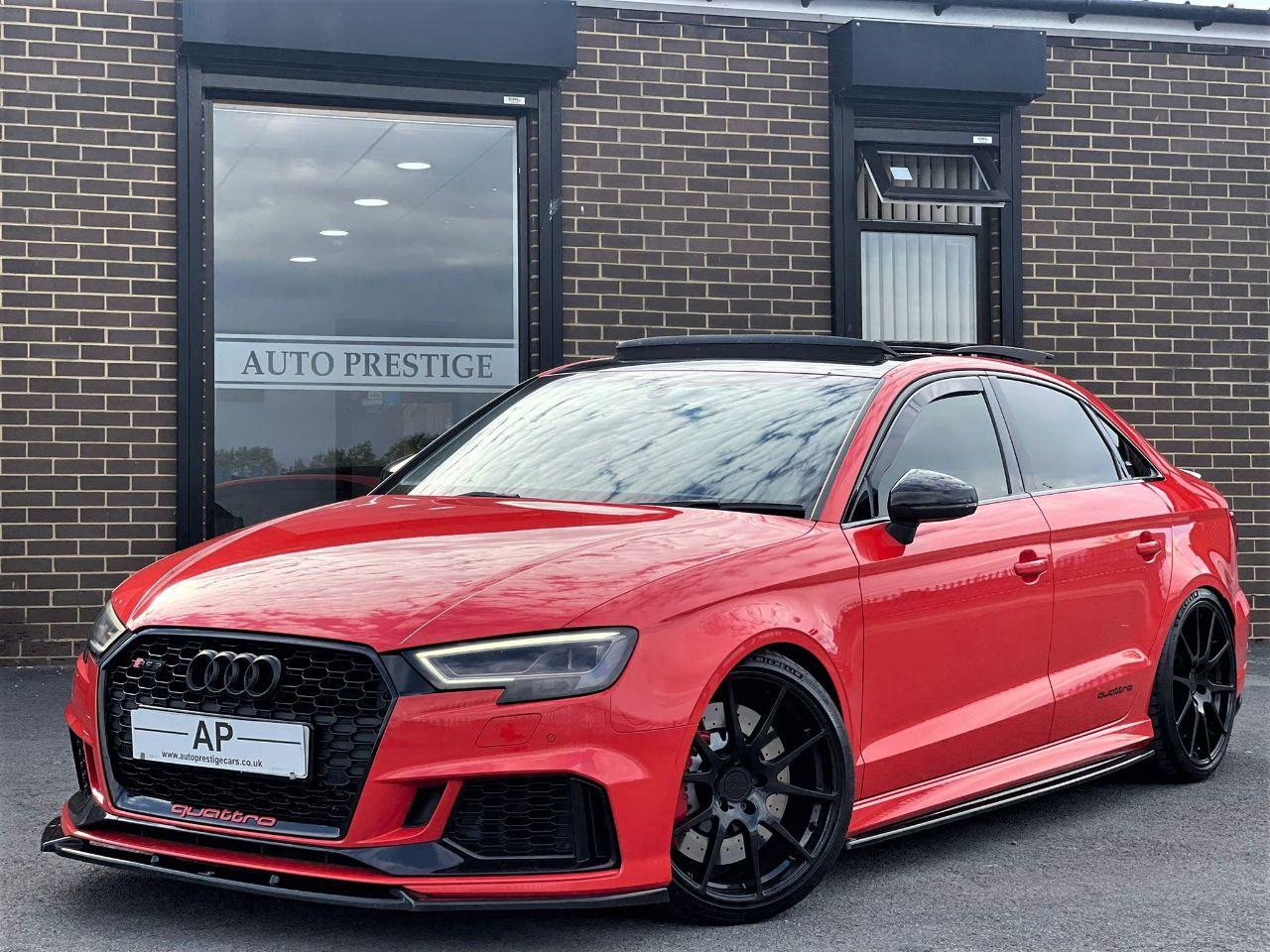 Audi RS3 2.5 TFSI RS 3 Quattro 4dr S Tronic STAGE 1 490BHP+PANROOF+BUCKETS+R/CAM+BRAND NEW DISCS/PADS Saloon Petrol Red at Autoprestige Bradford