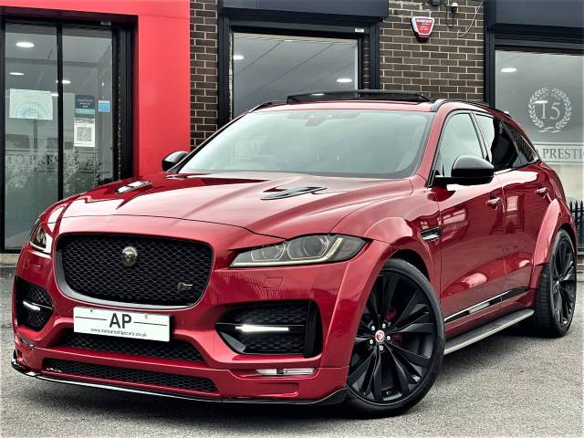 Jaguar F-Pace 3.0d V6 S 5dr Auto AWD ADAIR RSV GTS WIDEBODY HUGE SPEC PAN ROOF DVD SYSTEM BLACK Estate Diesel Red