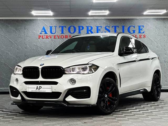 BMW X6 3.0 xDrive M50d 5dr Auto BLACK PACK AERO PACK HUGE SPEC 410 BHP METALLIC WHITE EXCLUSIVE LEATHER Coupe Diesel White