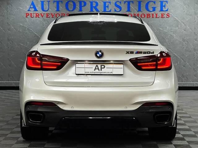 2015 BMW X6 3.0 xDrive M50d 5dr Auto BLACK PACK AERO PACK HUGE SPEC 410 BHP METALLIC WHITE EXCLUSIVE LEATHER