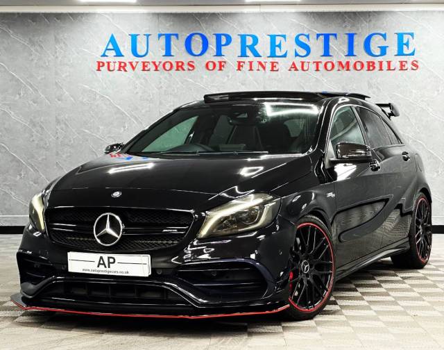 Mercedes-Benz A Class 2.0 A45 4Matic Premium 5dr Auto FACELIFT 2016 HIGH SPEC PAN ROOF BUCKETS PANDORA SECURITY FMBSH Hatchback Petrol Black