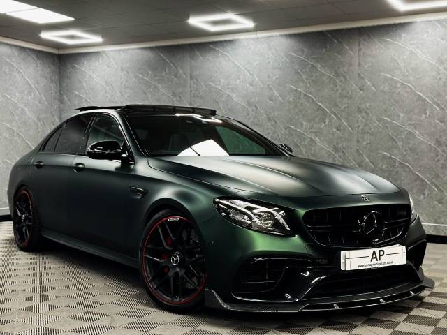 Mercedes-Benz E Class 4.0 E63 S 4Matic+ Premium 4dr 9G-Tronic MSL STAGE 2 800 SATIN SAGE GREEN WRAP PERFORMANCE PACK FMBSH Saloon Petrol Black