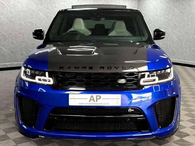 Land Rover Range Rover Sport 5.0 V8 S/C 575 SVR 5dr Auto CARBON BONNET HEADS UP VOSSEN IMPECCABLE ESTORIL BLUE Estate Petrol Blue