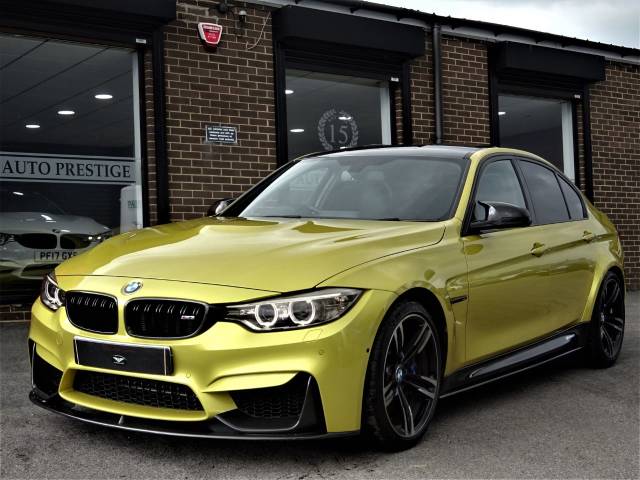 BMW M3 3.0 S-A WITH CARBON PACK RARE AUSTIN YELLOW LOW MILEAGE FBMWSH JUST SERVICED Saloon Petrol Yellow