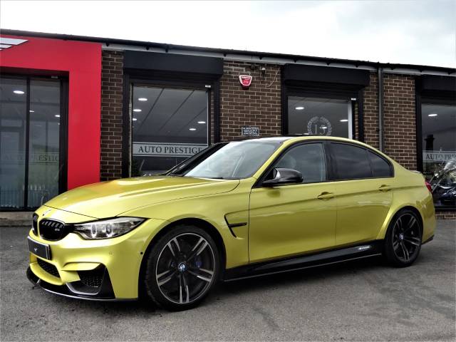 2017 BMW M3 3.0 S-A WITH CARBON PACK RARE AUSTIN YELLOW LOW MILEAGE FBMWSH JUST SERVICED