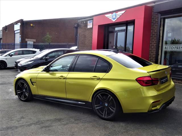 2017 BMW M3 3.0 S-A WITH CARBON PACK RARE AUSTIN YELLOW LOW MILEAGE FBMWSH JUST SERVICED