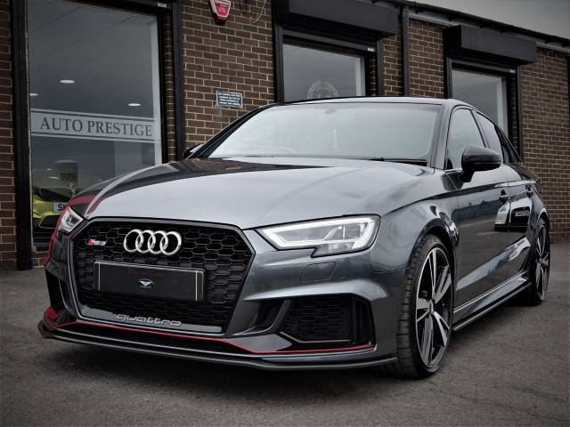 Audi RS3 2.5 TFSI RS 3 Quattro 4dr S Tronic WITH EXTRAS 68 REG AS  NEW LOW MILEAGE CARBON AERO PACK Saloon Petrol Daytona Grey Pearl Effect